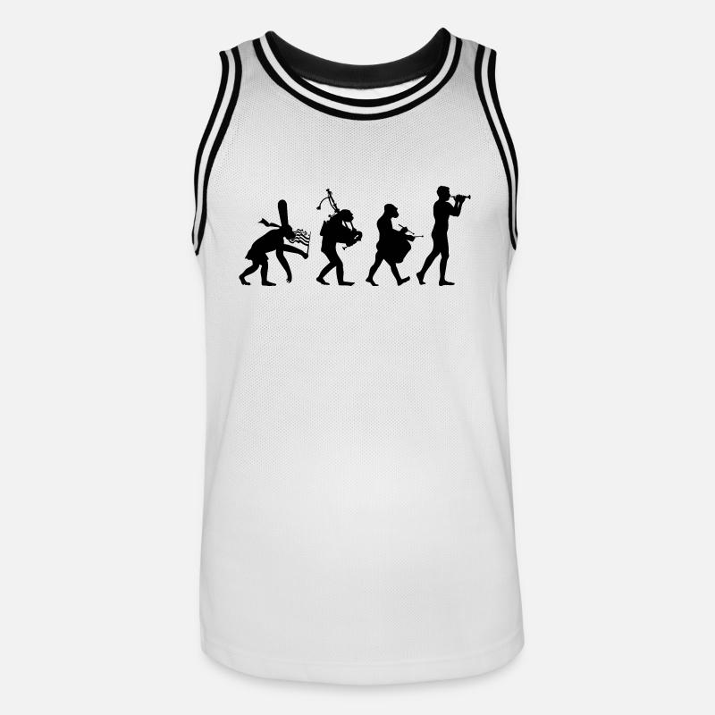 évolution bombarde 2 bagad - Maillot de basket Homme - blanc/noir