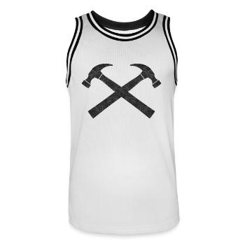 Marteau - Maillot de basket Homme - blanc/noir - Devant - AI Model Male 185 dark (185cm)