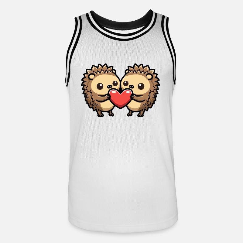 Igel Comic Paar Liebe - Männer Basketball-Trikot - Weiß/Schwarz