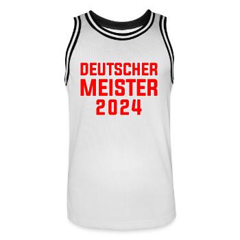 Leverkusen, champion d’Allemagne 2024 du club de football - Maillot de basket Homme - blanc/noir - Devant - AI Model Male 185 dark (185cm)
