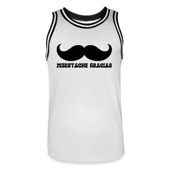 moustache gracias - Maillot de basket Homme - blanc/noir - Devant - AI Model Male 185 dark (185cm)