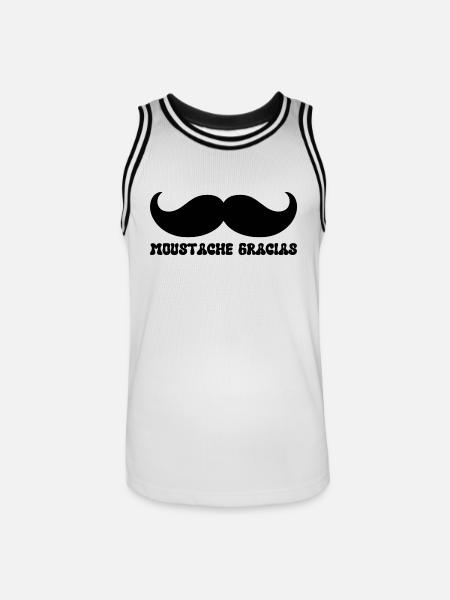 Gracias Schnurrbart - Männer Basketball-Trikot - Weiß/Schwarz