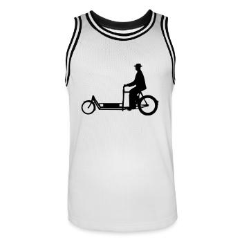 Long John Bicycle - Männer Basketball-Trikot - Weiß/Schwarz - Vorne - AI Model Male 185 dark (185cm)