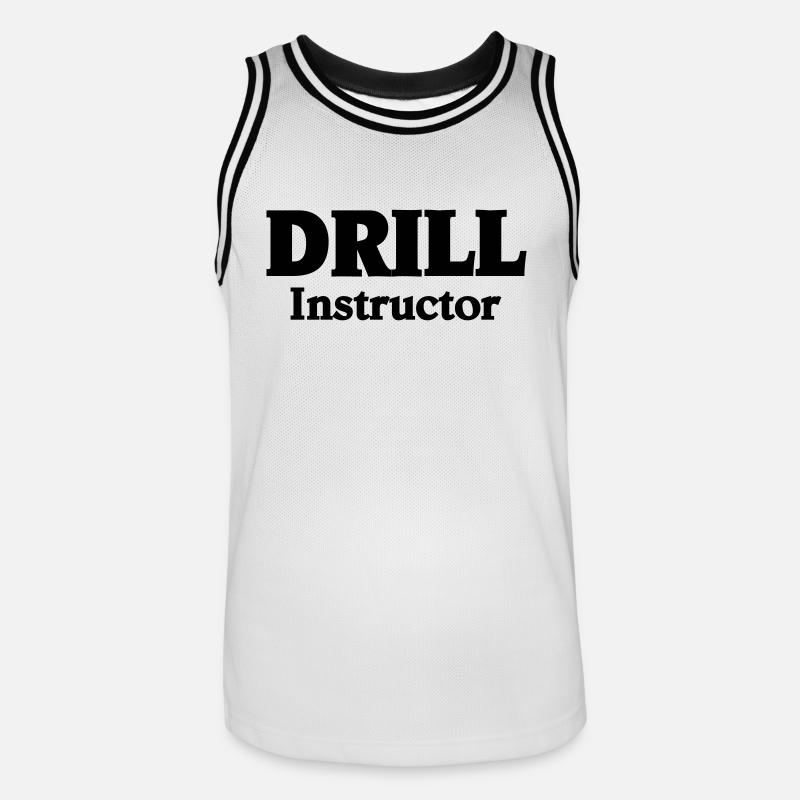 Drill Instructor - Männer Basketball-Trikot - Weiß/Schwarz