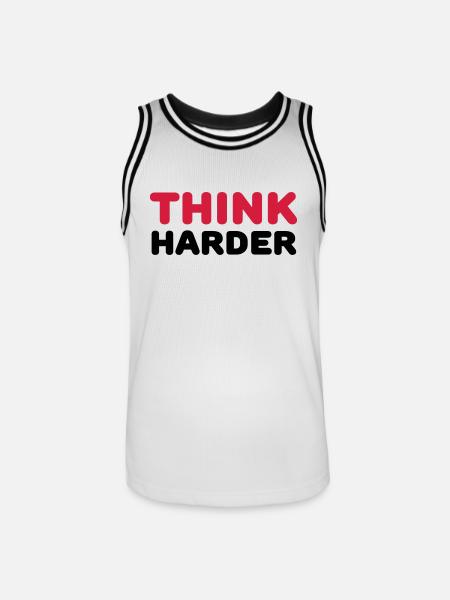Think harder - Maillot de basket Homme - blanc/noir