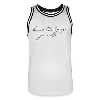 Birthday Girl - Männer Basketball-Trikot - Weiß/Schwarz - Vorne - AI Model Male 185 dark (185cm)