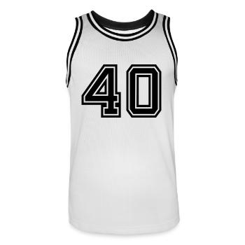 40 - Maillot de basket Homme - blanc/noir - Devant - AI Model Male 185 dark (185cm)