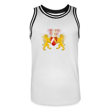 T-shirt Alsace Lions Coat of arms Omega - Men's Basketball Jersey - white/black - Front - AI Model Male 185 dark (185cm)