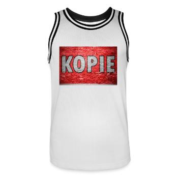 Kopie Ziegelsteinmauer Graffiti - Männer Basketball-Trikot - Weiß/Schwarz - Vorne - AI Model Male 185 dark (185cm)