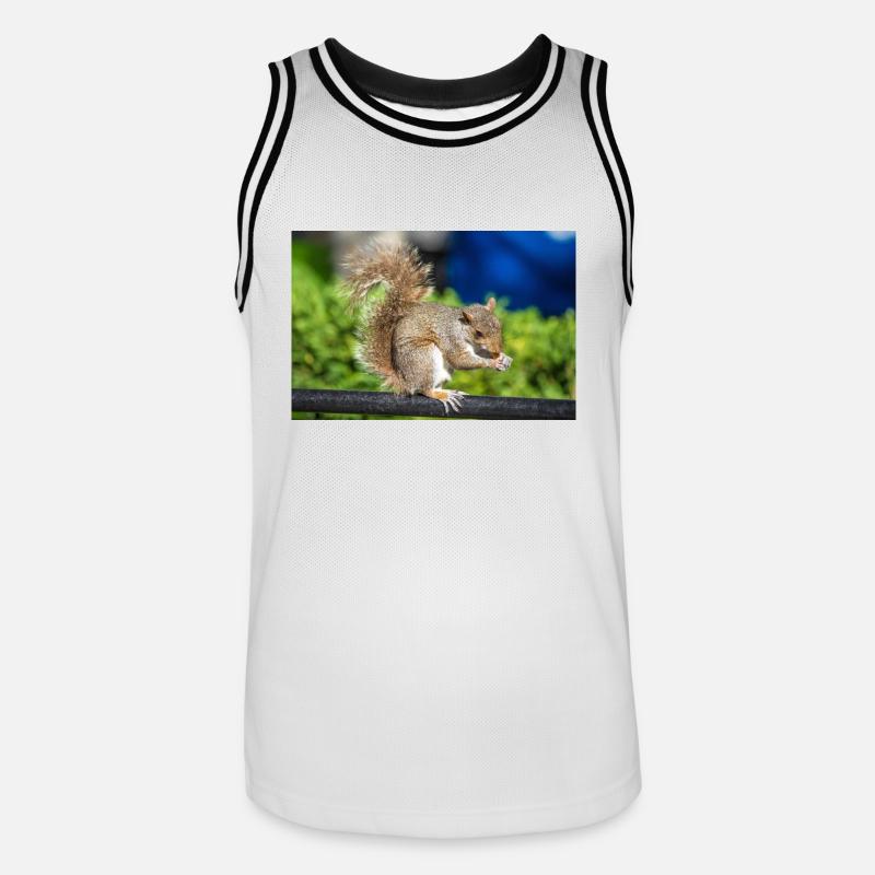 Essen Grauhörnchen Grauhörnchen Sciurus carolin - Männer Basketball-Trikot - Weiß/Schwarz