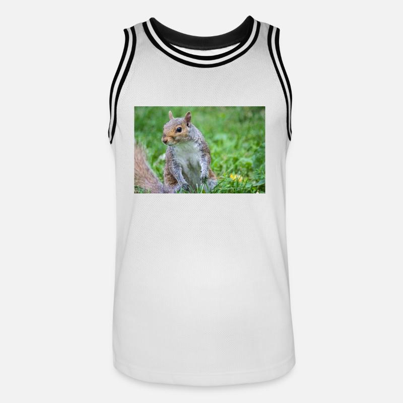 Grey squirrel Grauhörnchen Sciurus carolinensis - Men's Basketball Jersey - white/black
