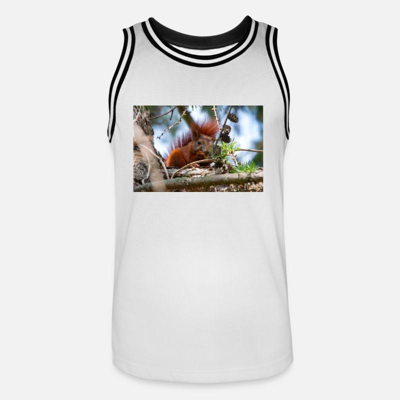 squirrel (in german Eichhörnchen) Sciurus - Men's Basketball Jersey - white/black