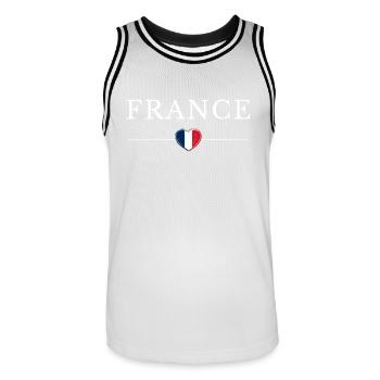 Drapeau France - Maillot de basket Homme - blanc/noir - Devant - AI Model Male 185 dark (185cm)