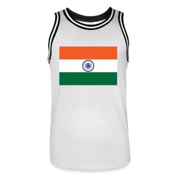 India - Men's Basketball Jersey - white/black - Front - AI Model Male 185 dark (185cm)