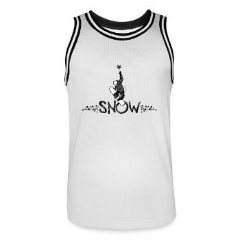Freestyle Snowboarden - Männer Basketball-Trikot - Weiß/Schwarz - Vorne - AI Model Male 185 dark (185cm)