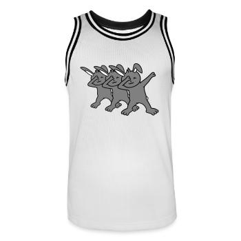 3 Bunnies Dabbing Dab Dance Pose Dancing Party Celebrate - Men's Basketball Jersey - white/black - Front - AI Model Male 185 dark (185cm)