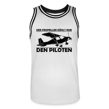 C42 Ultraleichtflugzeug Geschenk - Männer Basketball-Trikot - Weiß/Schwarz - Vorne - AI Model Male 185 dark (185cm)