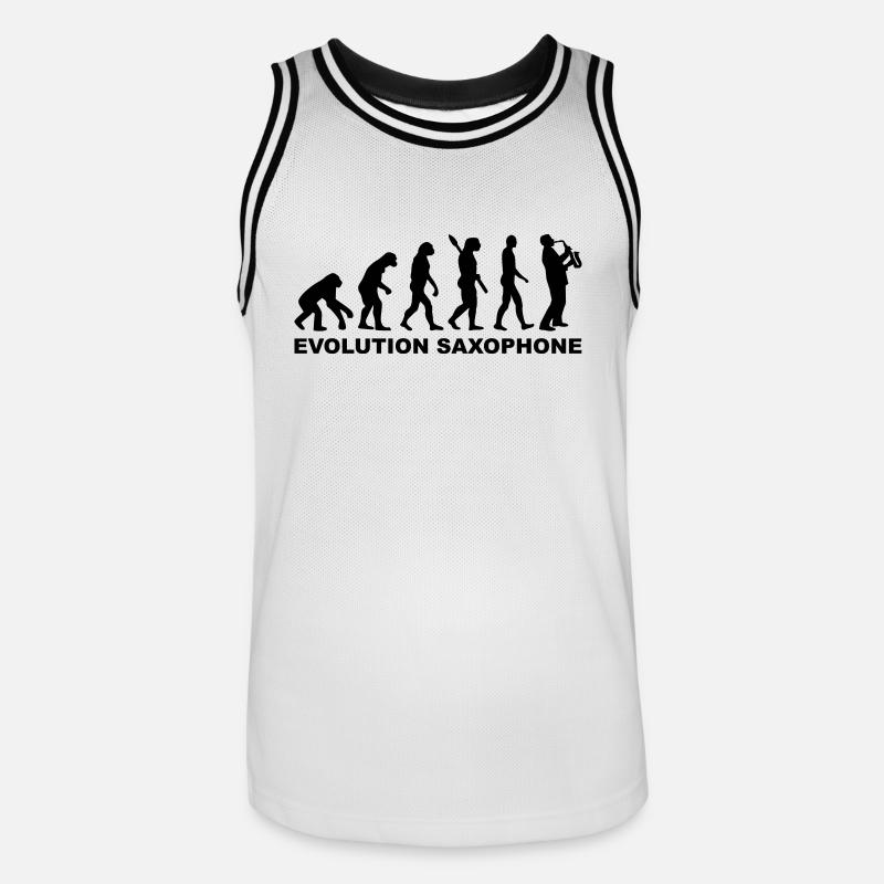 Evolution Saxophone - Maillot de basket Homme - blanc/noir