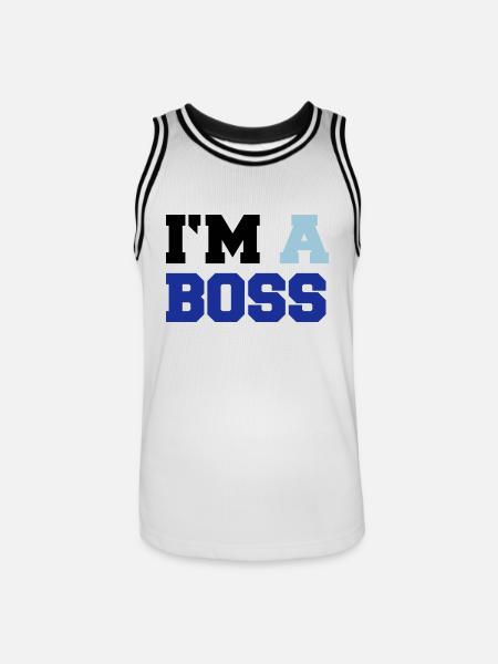 im_a_boss02 - Men's Basketball Jersey - white/black