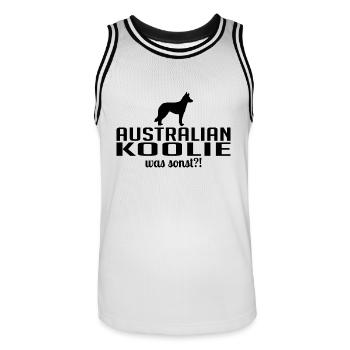 Australian Koolie was sonst Hunde Spruch Wilsigns - Männer Basketball-Trikot - Weiß/Schwarz - Vorne - AI Model Male 185 dark (185cm)