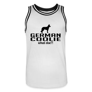 German Coolie what else Hunde Spruch Wilsigns - Männer Basketball-Trikot - Weiß/Schwarz - Vorne - AI Model Male 185 dark (185cm)