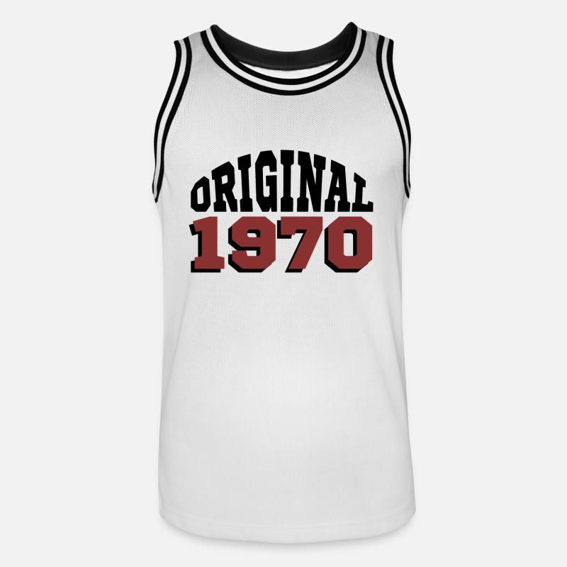 Original 1970 - Basketballdrakt for menn - hvit/svart