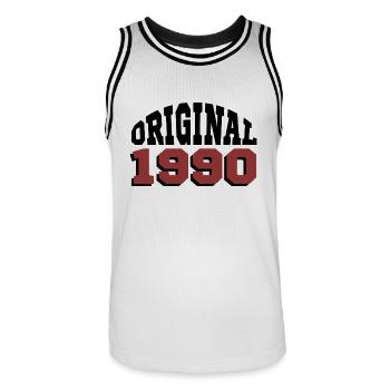 Original 1990 - Men's Basketball Jersey - white/black - Front - AI Model Male 185 dark (185cm)