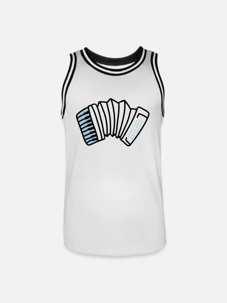 Akkordeon - Männer Basketball-Trikot - Weiß/Schwarz