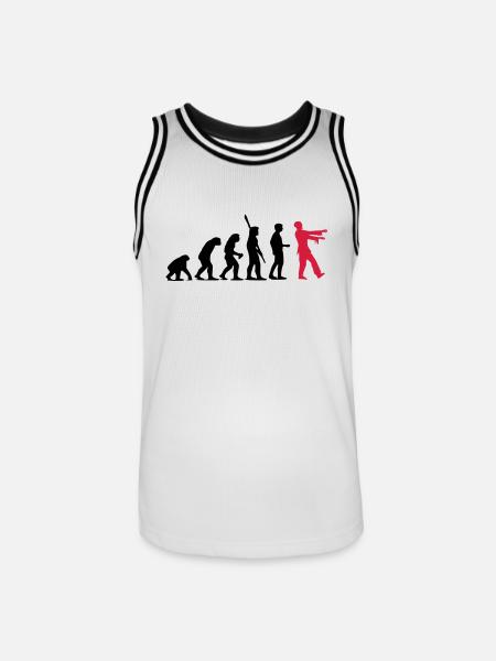 Zombie Evolution (zweifarbig) - Männer Basketball-Trikot - Weiß/Schwarz