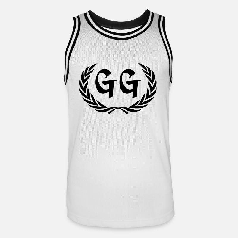 gg - Männer Basketball-Trikot - Weiß/Schwarz