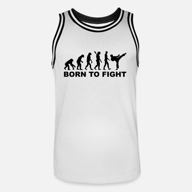 Evolution Karate - Maillot de basket Homme - blanc/noir