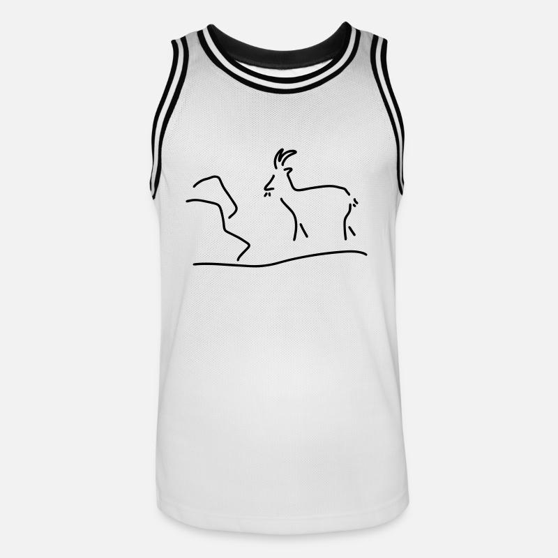 ziege oder steinbock - Männer Basketball-Trikot - Weiß/Schwarz