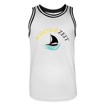 boot sommer - Männer Basketball-Trikot - Weiß/Schwarz - Vorne - AI Model Male 185 dark (185cm)