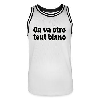 tshirt blanc - Maillot de basket Homme - blanc/noir - Devant - AI Model Male 185 dark (185cm)