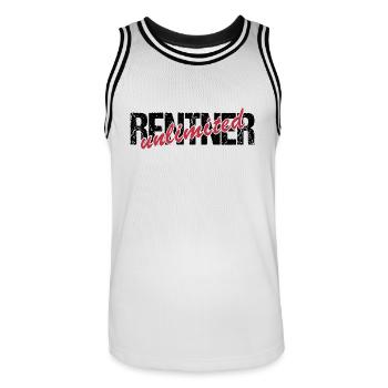 Das wars. ich bin Rentner seit 2025 - Männer Basketball-Trikot - Weiß/Schwarz - Vorne - AI Model Male 185 dark (185cm)