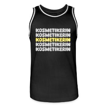Gift for beautician - Men's Basketball Jersey - black/white - Front - AI Model Male 185 dark (185cm)