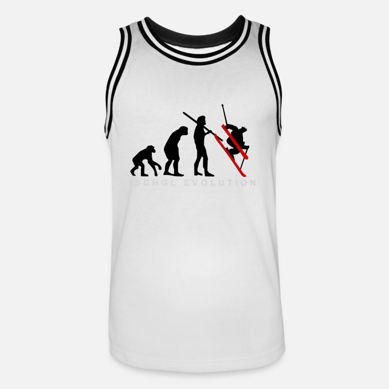 Ischgl Ski Evolution - Maillot de basket Homme - blanc/noir