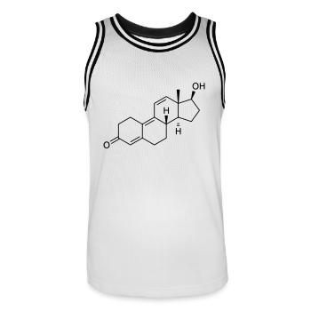 Trenbolone - Männer Basketball-Trikot - Weiß/Schwarz - Vorne - AI Model Male 185 dark (185cm)