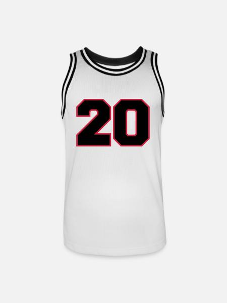 number20 - Männer Basketball-Trikot - Weiß/Schwarz