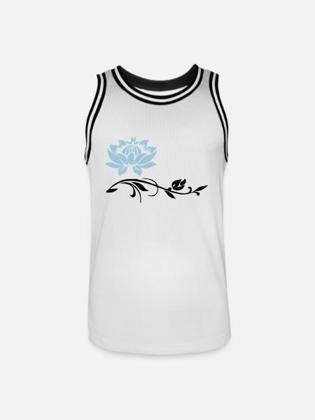 blume - Männer Basketball-Trikot - Weiß/Schwarz