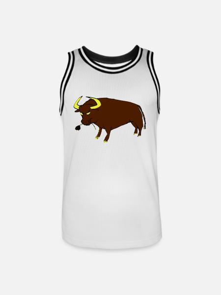 Taureau Basque - Maillot de basket Homme - blanc/noir