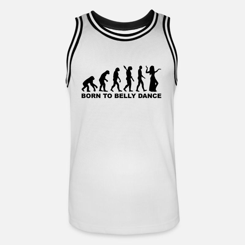 Evolution belly dance - Maillot de basket Homme - blanc/noir