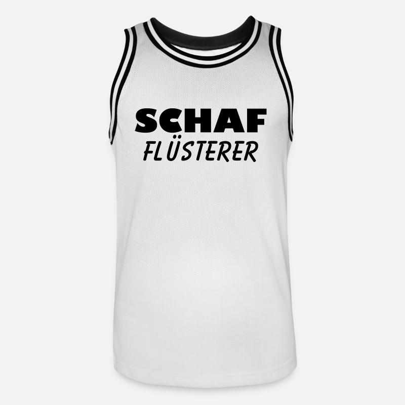 schaf flüsterer - Männer Basketball-Trikot - Weiß/Schwarz