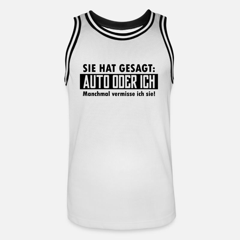 auto oder ich - Männer Basketball-Trikot - Weiß/Schwarz