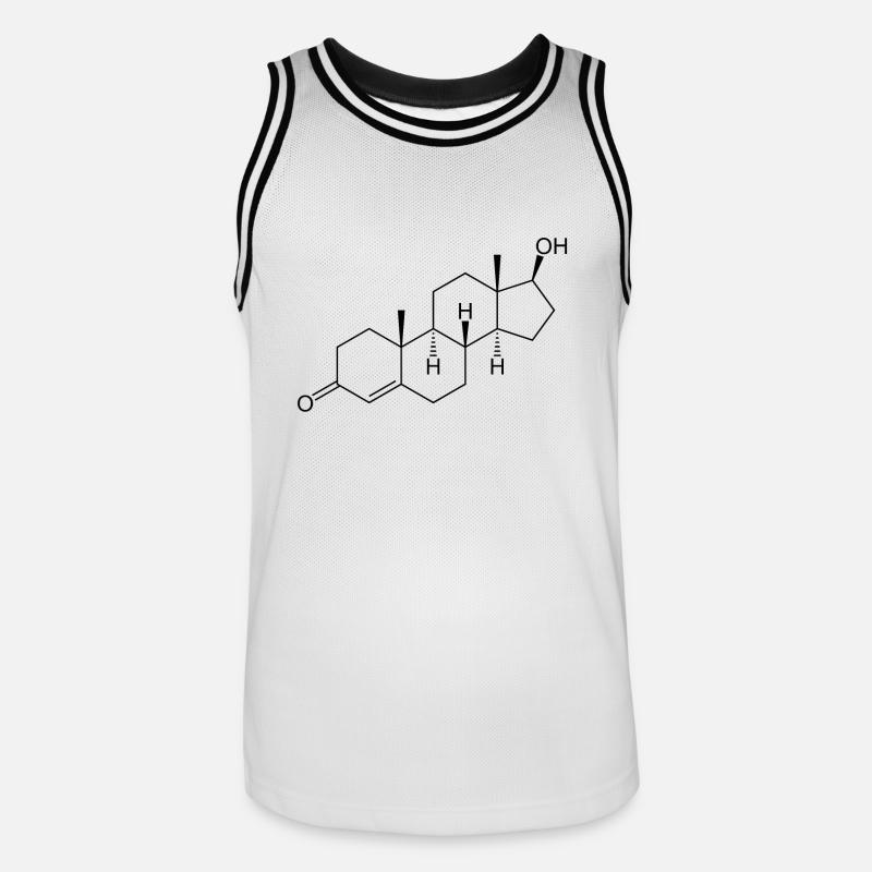 Testosteron Strukturformel - schwarz - Männer Basketball-Trikot - Weiß/Schwarz