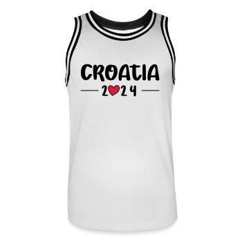 Croatie 2024 Heart Trip - Maillot de basket Homme - blanc/noir - Devant - AI Model Male 185 dark (185cm)