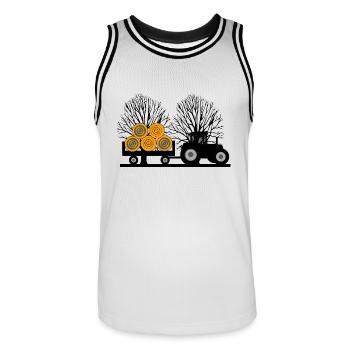 Tractor - Men's Basketball Jersey - white/black - Front - AI Model Male 185 dark (185cm)
