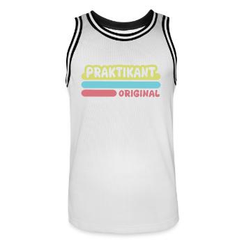 Intern as first name - Men's Basketball Jersey - white/black - Front - AI Model Male 185 dark (185cm)