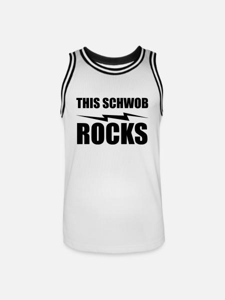 this schwob rocks - Männer Basketball-Trikot - Weiß/Schwarz