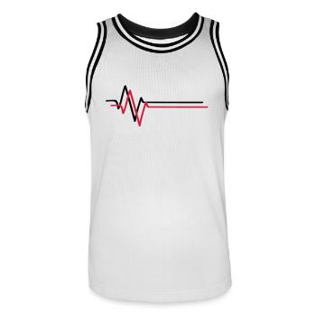 wave_t2 - Männer Basketball-Trikot - Weiß/Schwarz - Vorne - AI Model Male 185 dark (185cm)